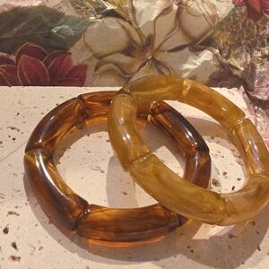 New ZARA Vintage Honey Bangle Set of stretch bracelets
